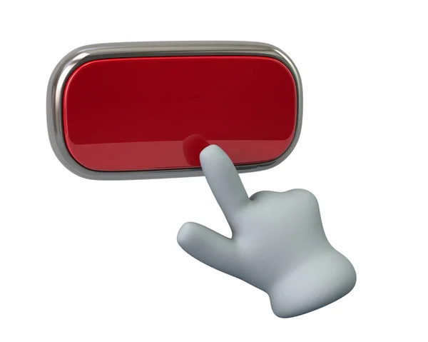 Ręcznie, naciskając przycisk czerwony — Zdjęcie stockowe