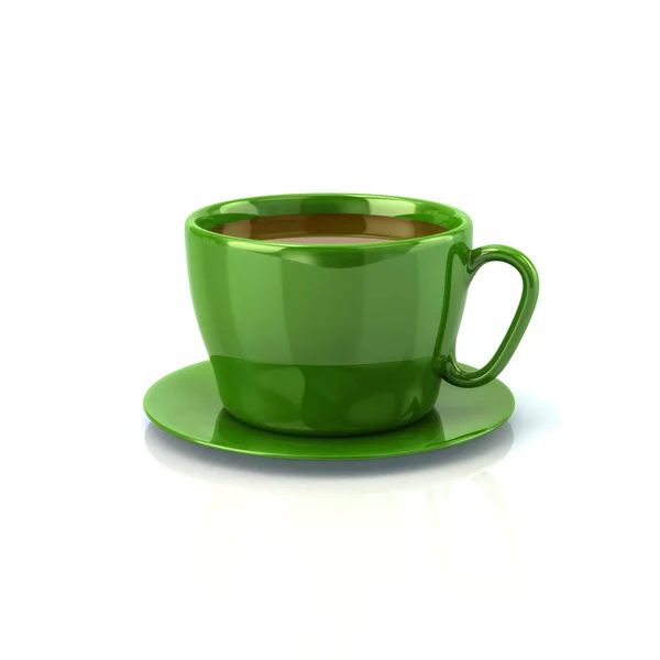 Green cup of tasty coffee — Stock Photo, Image