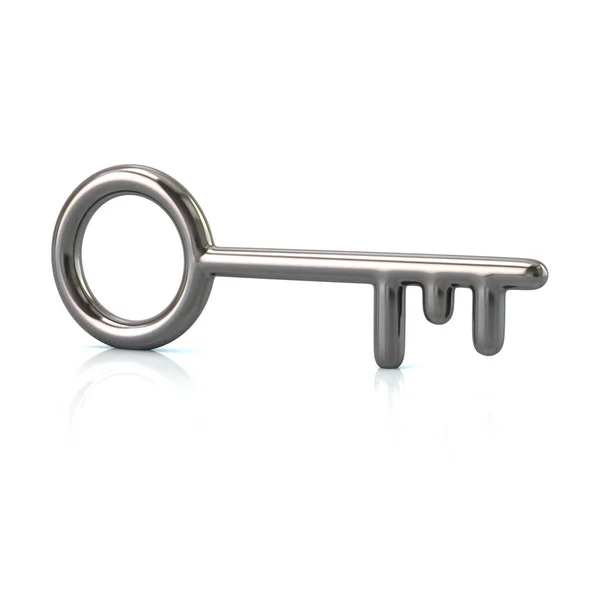 Silver key icon — Stock Photo, Image