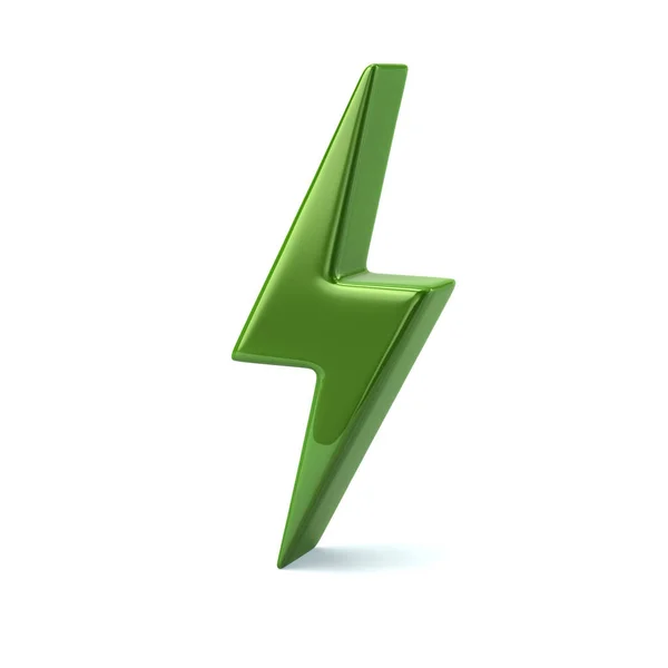 Ikona Zielona thunderbolt — Zdjęcie stockowe