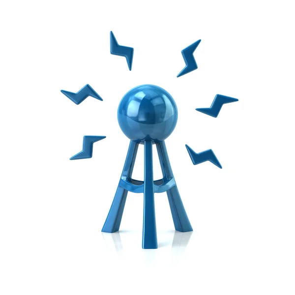 Blue antenna tower icon — Stock Photo, Image
