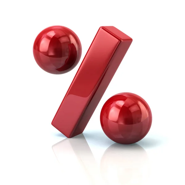 Porcentaje rojo icono — Foto de Stock