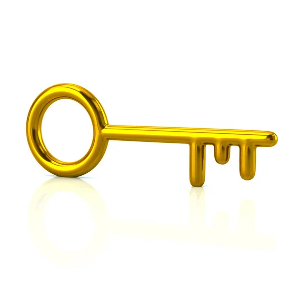 Icono llave dorada — Foto de Stock