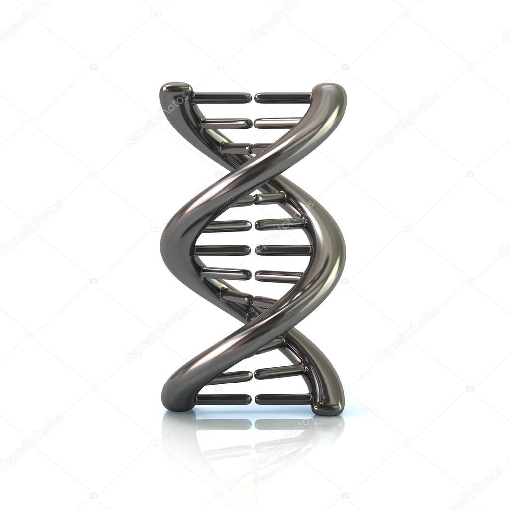 Chrome DNA molecule icon