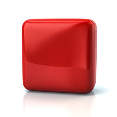 Boş kırmızı kare düğme