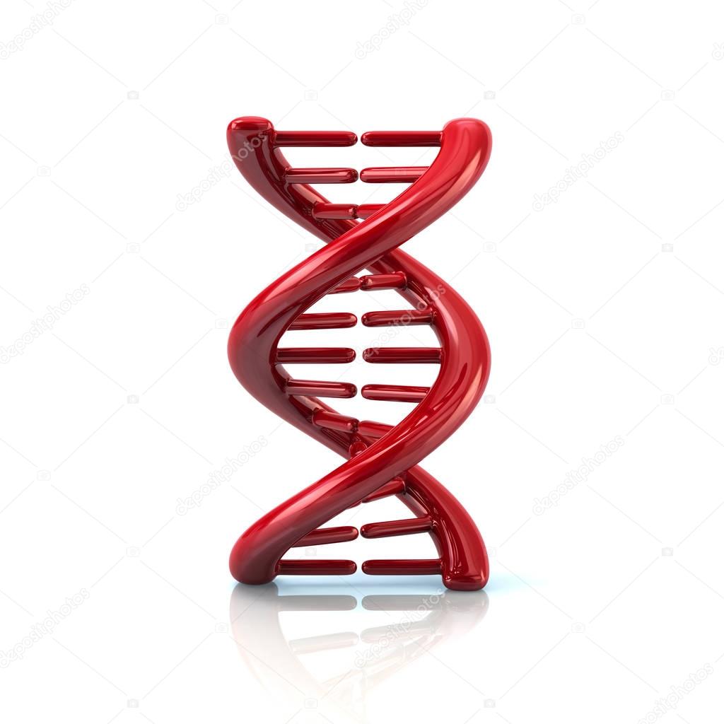 Red DNA molecule icon 