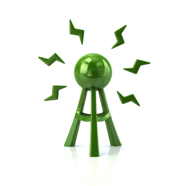 Gröna antenn tower ikonen — Stockfoto