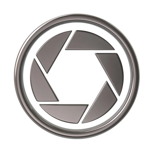 Silver camera shutter icon — Stock Photo, Image