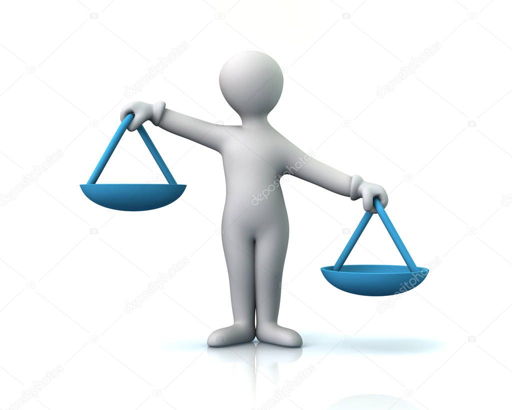 Man holding scales in hands — Stock Photo © valdum 139071380