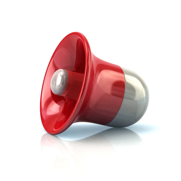 Red loudspeaker icon — Stock Photo, Image
