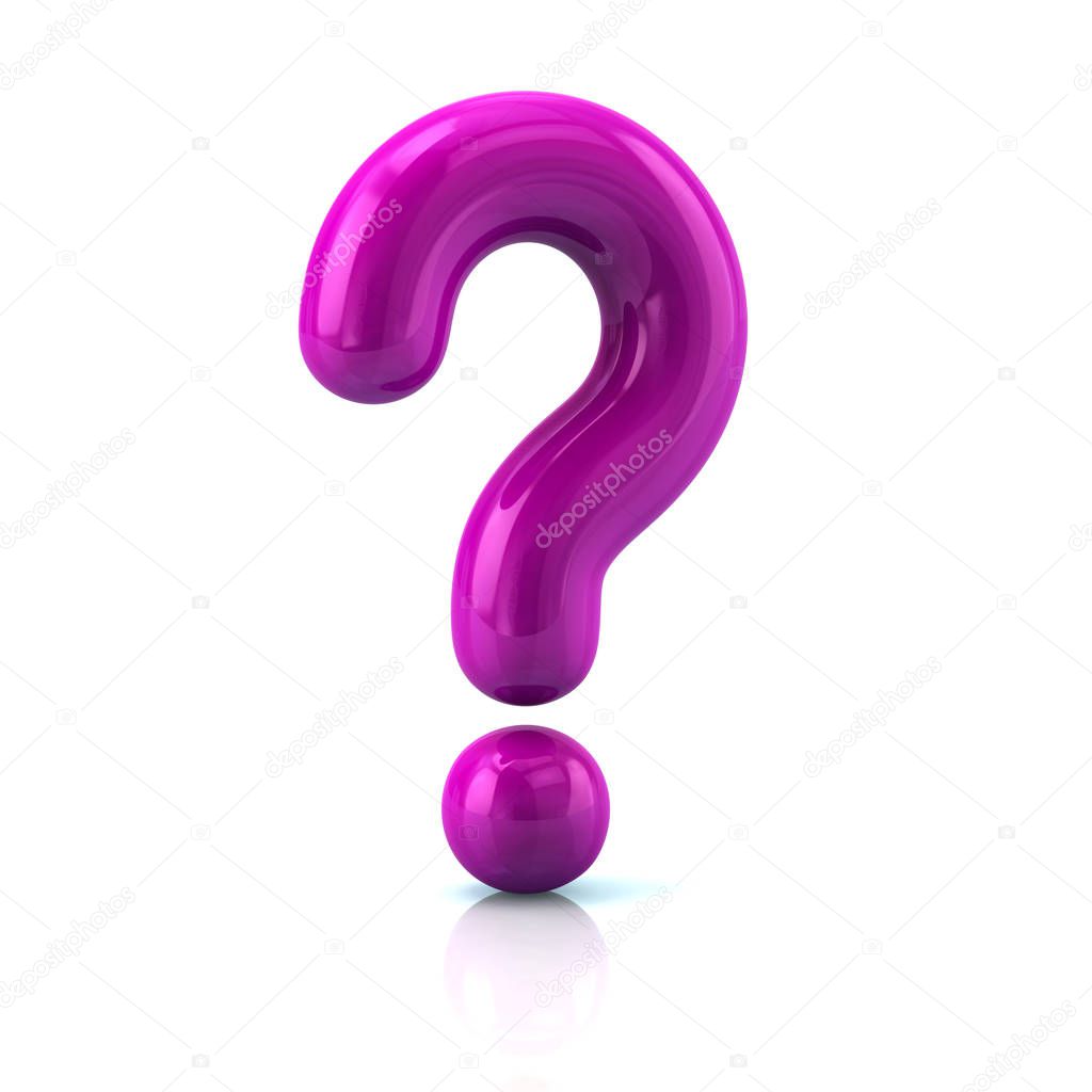 Purple question mark sign 