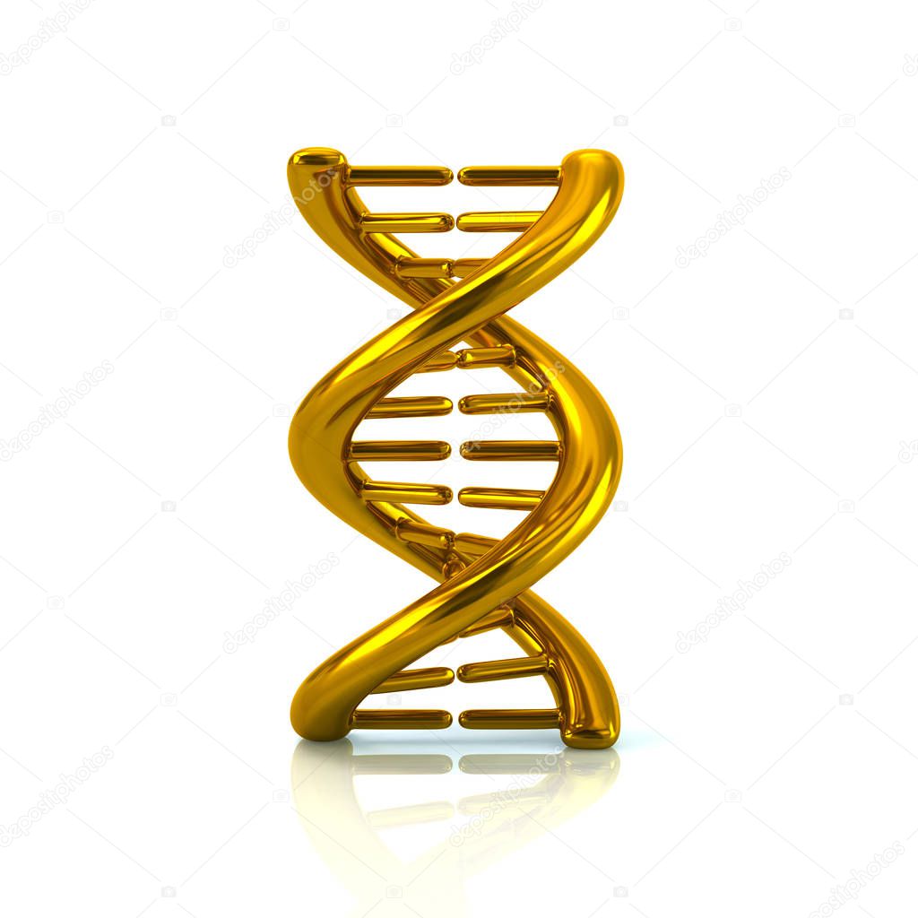 Golden DNA molecule icon