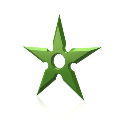 Yeşil shuriken 3d çizim