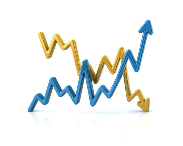 Business graph with arrows — Stock Photo, Image