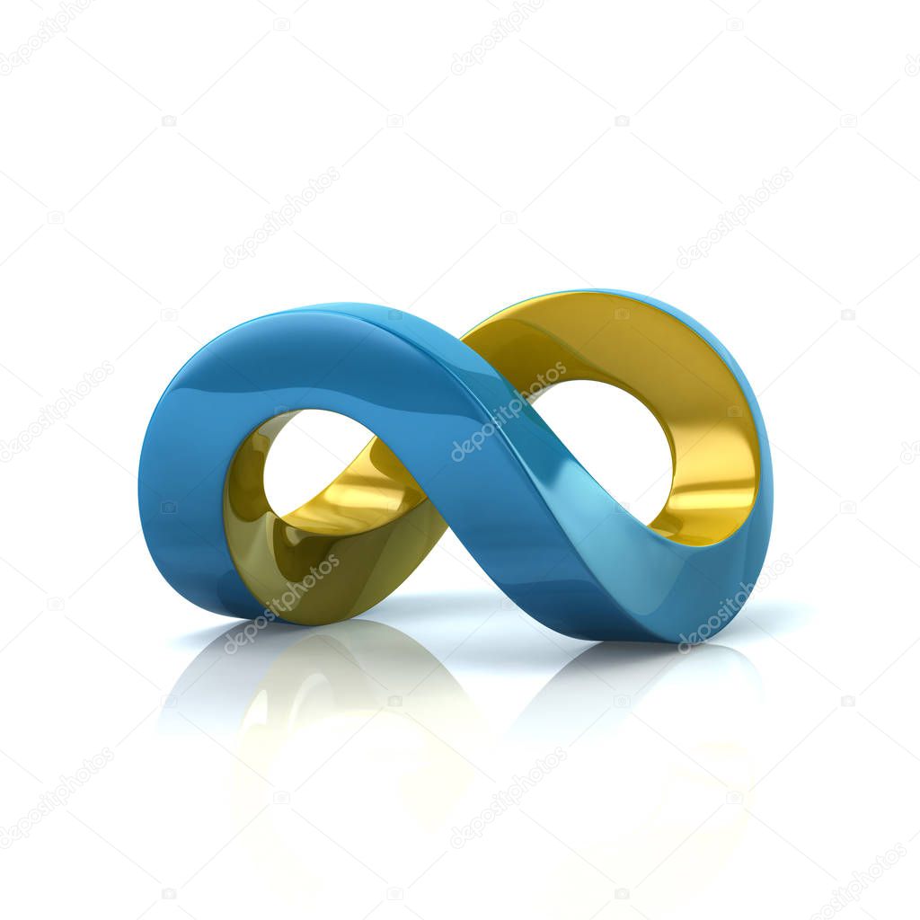 Simbolo infinito blu e giallo — Foto stock di © valdum #141885174, image size:1024x1024
