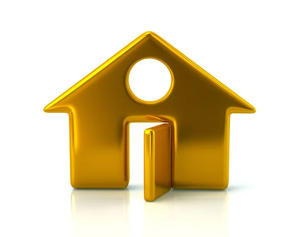 Golden home icon — Stock Photo, Image