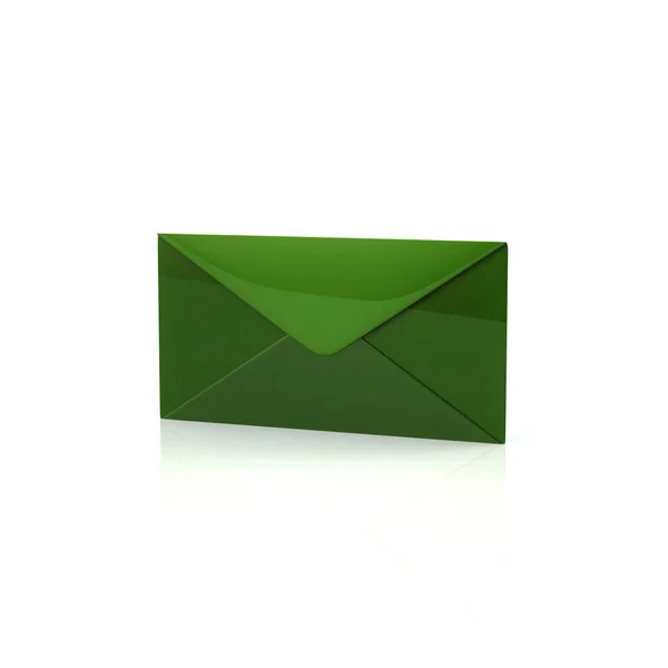 Ícone envelope verde — Fotografia de Stock