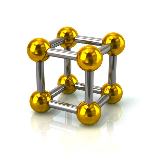 黄金の結晶格子の構造 — ストック写真