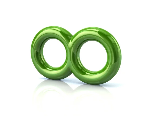 Symbol nieskończoności zielony proste — Zdjęcie stockowe