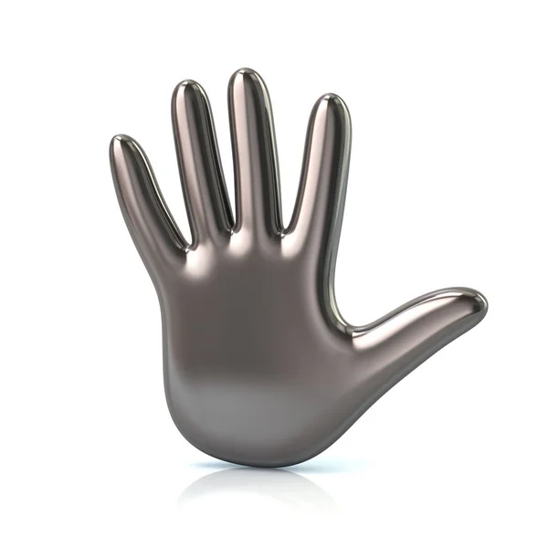 3D ilustracja ikona dłoni srebrny — Zdjęcie stockowe