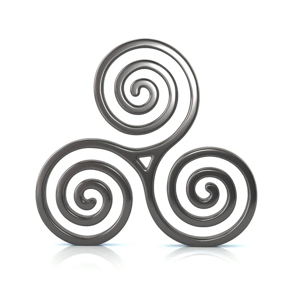 Silbernes Triskele Symbol — Stockfoto