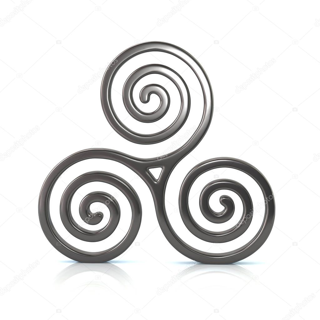 Silver Triskele symbol 