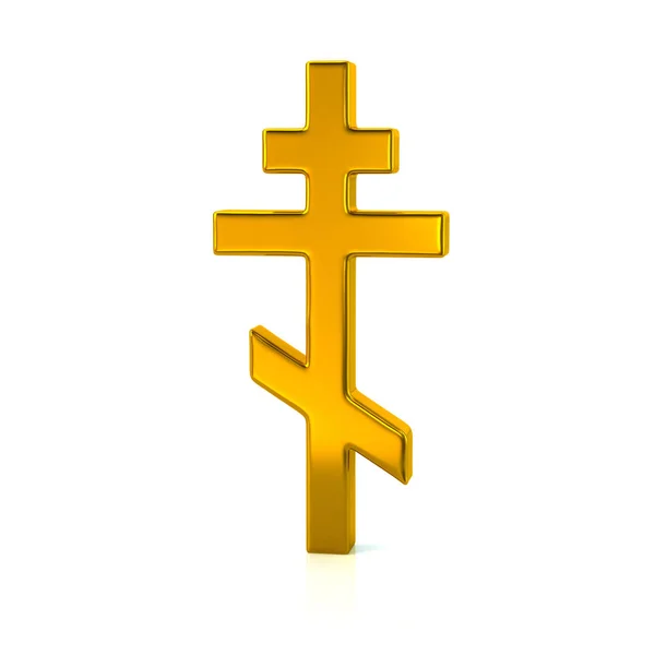 Croix orthodoxe en or — Photo