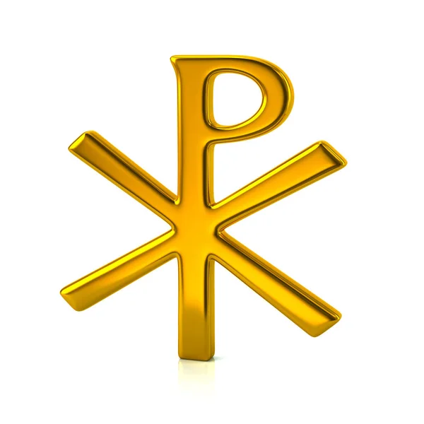 Golden chi rho symbole chrétien — Photo