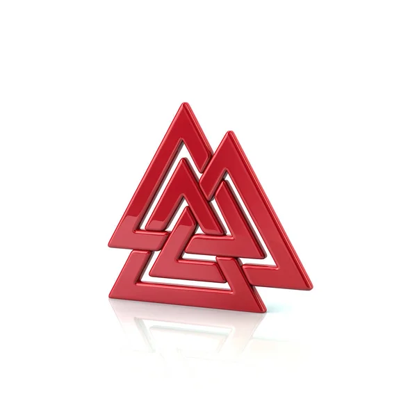 Valknut, símbolo vikingo rojo —  Fotos de Stock