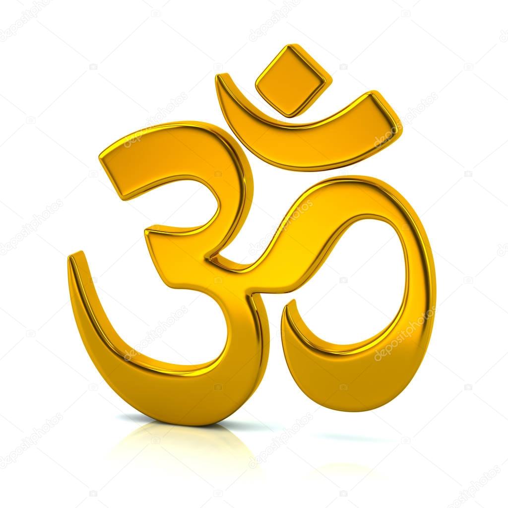 Golden Aum or Om symbol of Hinduism