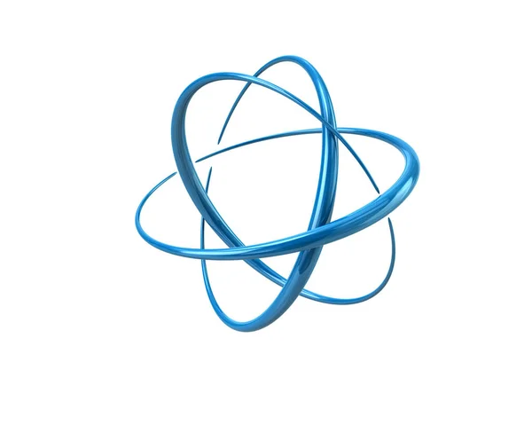 Blå atom symbol — Stockfoto