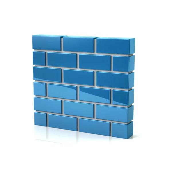 Blue brick wall icon — Stock Photo, Image