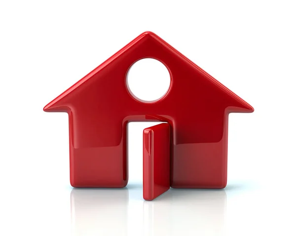 Red home icon — Stock Photo, Image