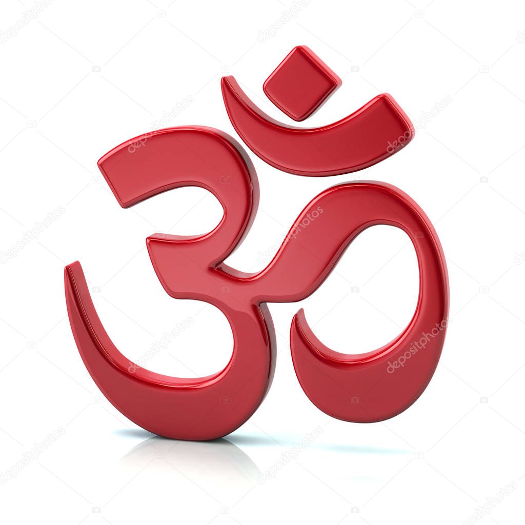 Red Aum or Om symbol of Hinduism