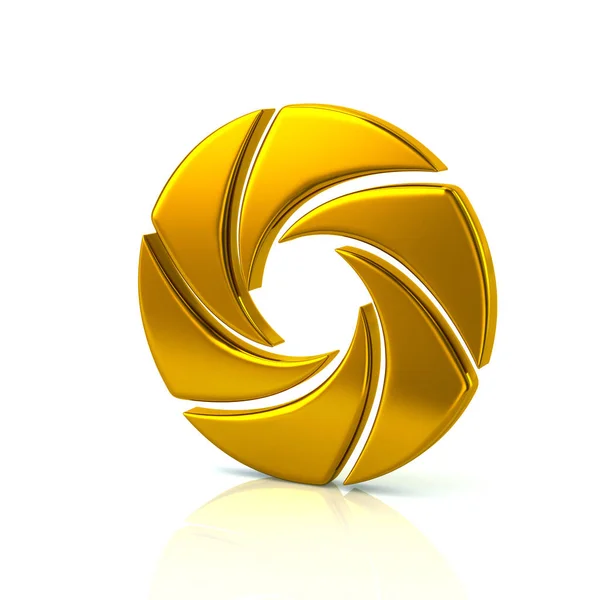 Golden camera shutter icon — Stock Photo, Image