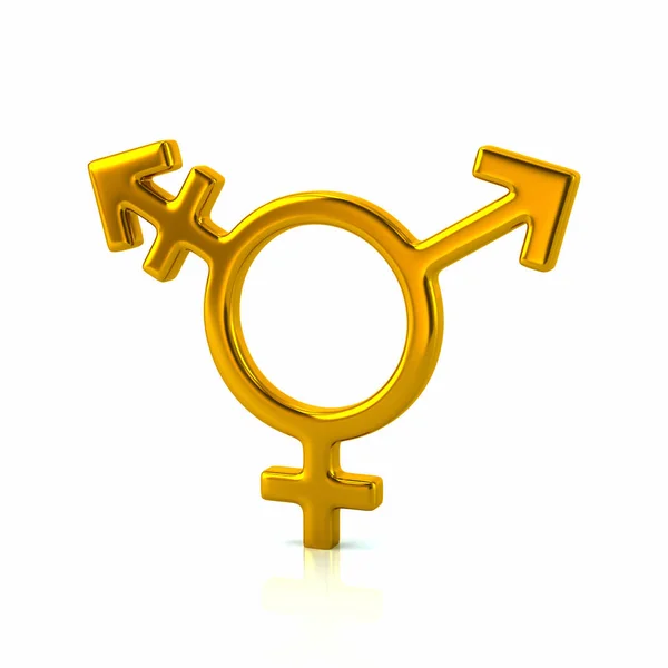 Gyllene transpersoner hane med kvinnliga ikonen — Stockfoto