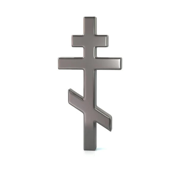 Cruz ortodoxa prata — Fotografia de Stock