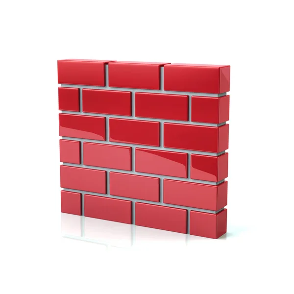 Red brick wall icon — Stock Photo, Image