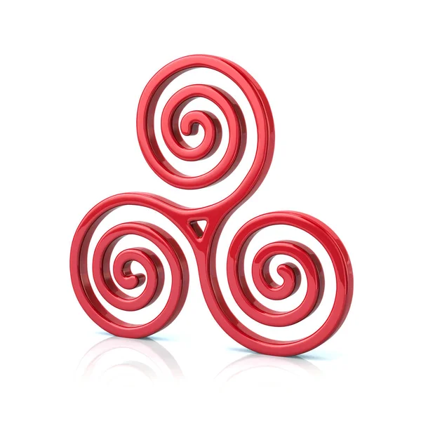 Símbolo Triskele vermelho — Fotografia de Stock