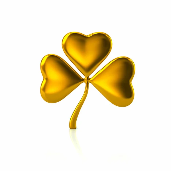 Golden three leaf clover — Stock Photo, Image