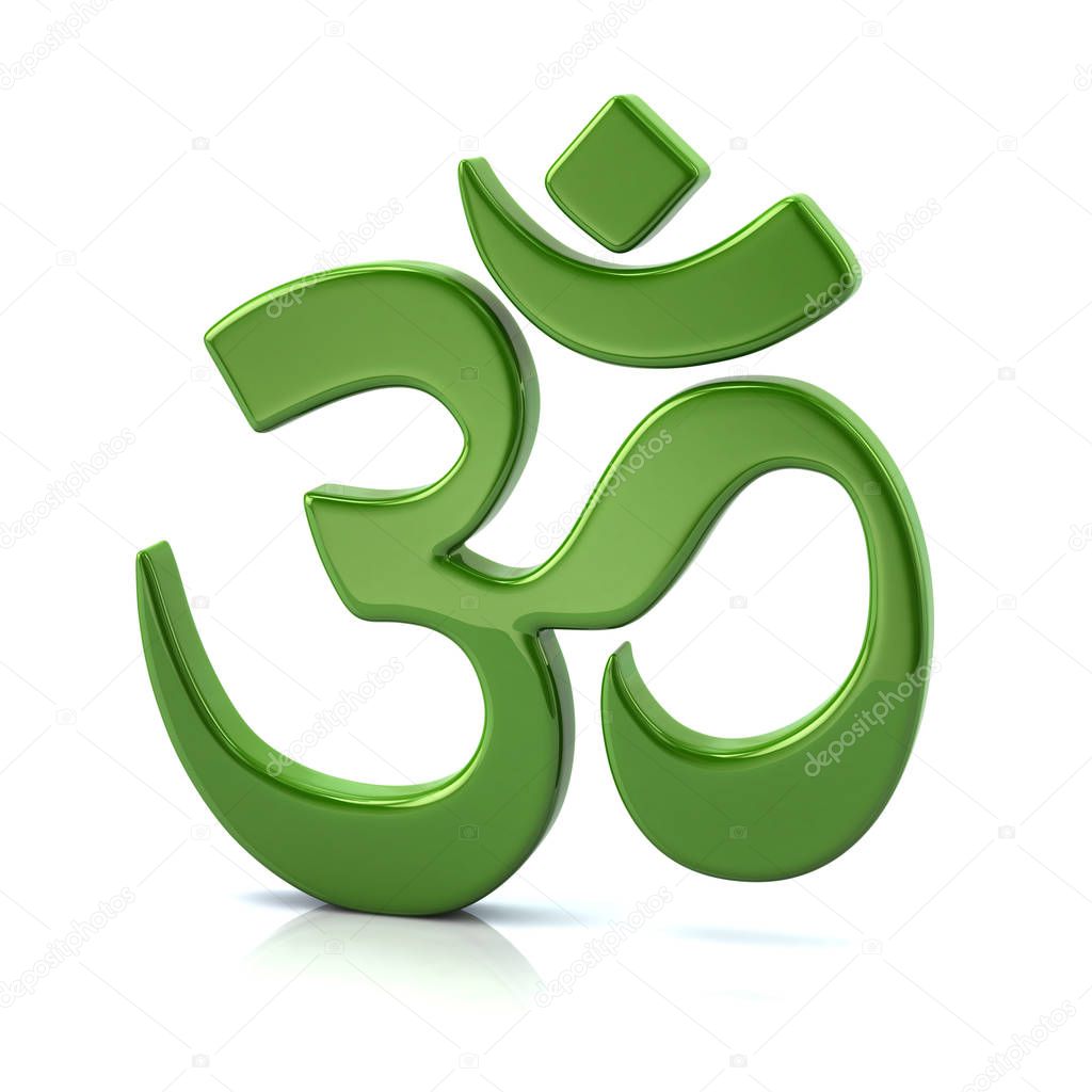 Green Aum or Om symbol of Hinduism