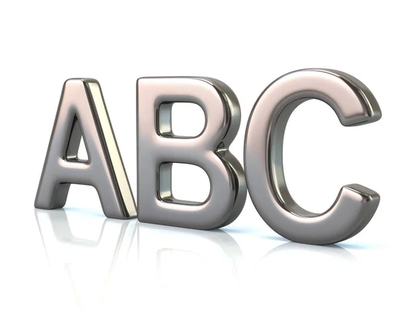 Zilveren Abc letters — Stockfoto