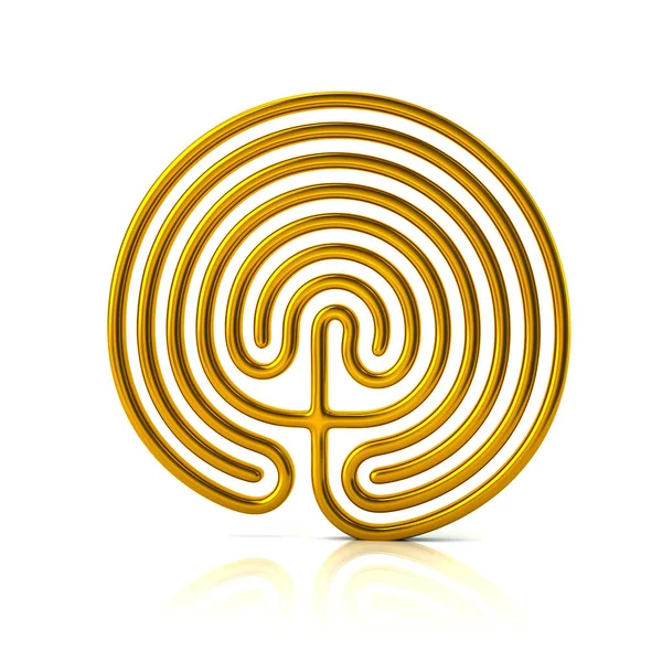 Golden  labyrinth maze — Stock Photo, Image