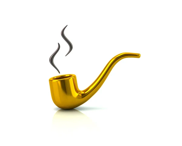Tobacco golden pipe — Stock Photo, Image