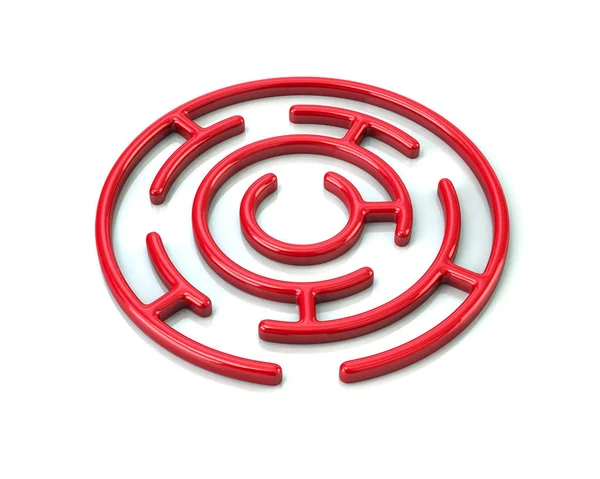Röda runda labyrint — Stockfoto