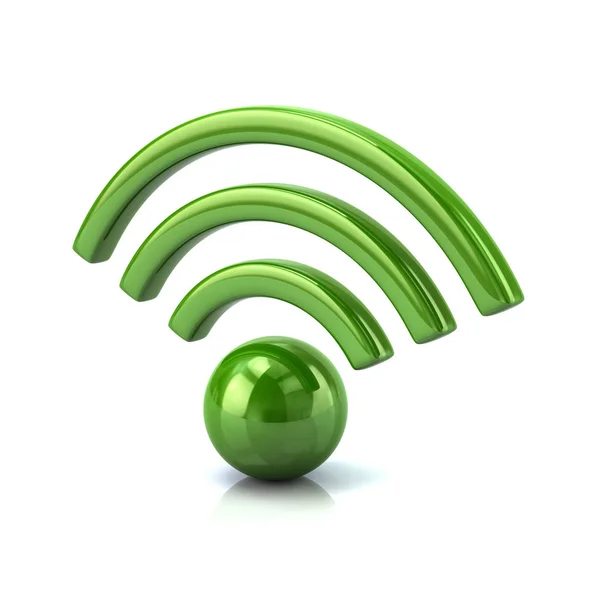 Ícone wifi verde — Fotografia de Stock