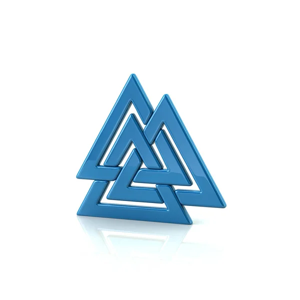 Valknut、バイキングの青色のシンボル — ストック写真