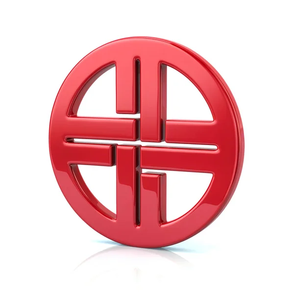 Red shield knot symbol — Stock Photo, Image