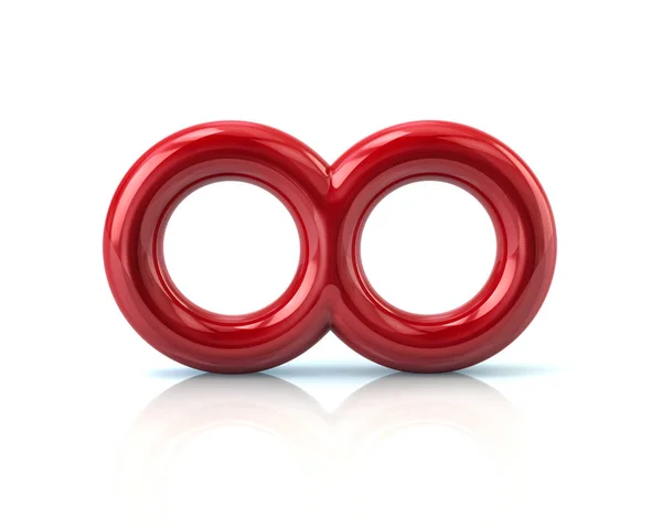Red infinity symbol — 图库照片