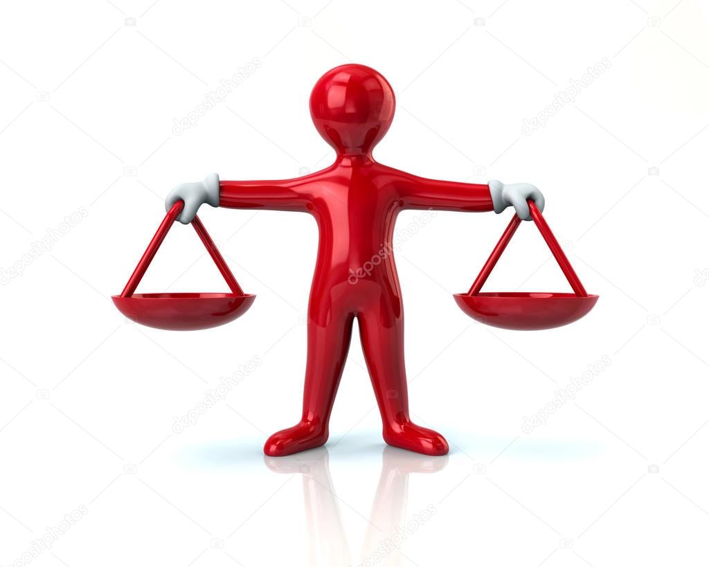 red man with Balance scale 